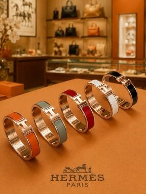 Hermès Inspired Clic Clac H Bracelet | Signed Interior | Luxe Enamel Cuff